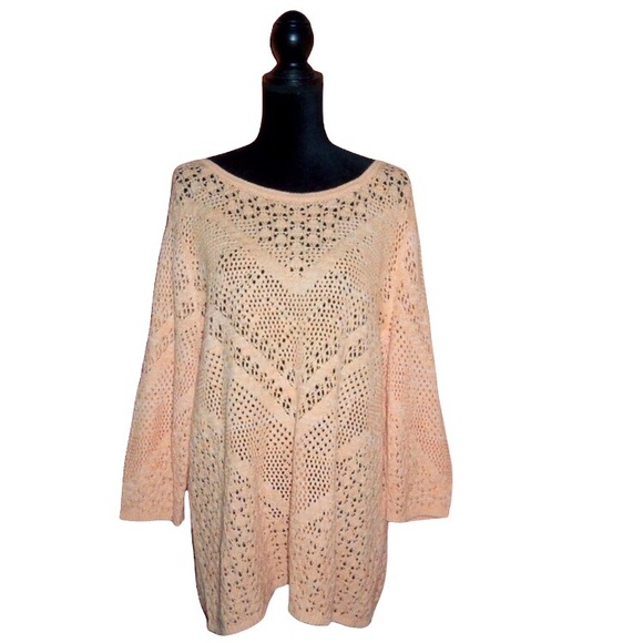 Chico's Sweaters - Chico's Open Knit 3/4 Sleeve Sweater Top Blouse - Sz 4 (XXL) - B48" - NWOT